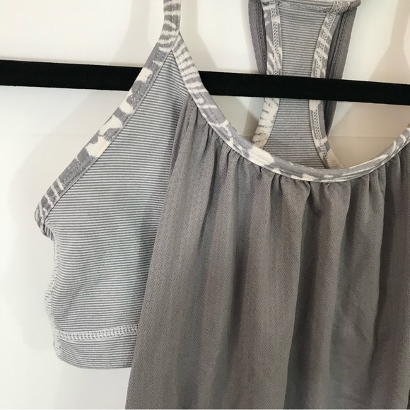 Lululemon No Limits Tank Top Size 4 Fossil/Wee Stripe White Fossil - Picture 5 of 9